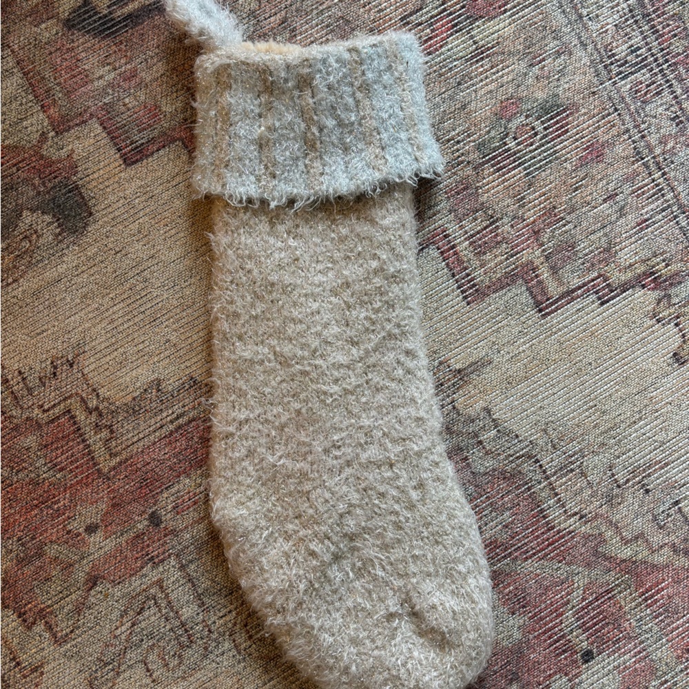 Anthropologie Cream Holiday Stocking